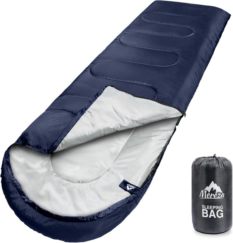 Mereza Sleeping Bags XL for Adults Cold Weather Mens Large Wide Sleeping Bag for Big and Tall Girls Boys with Compression Sack for Camping Backpacking Warm & Cool Weather - Image 1